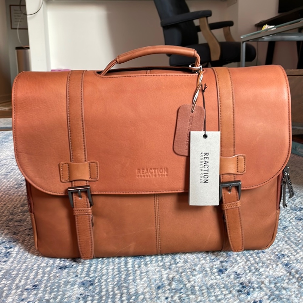 NWT Kenneth Cole Reaction Show Business Full-Grain Colombian Leather Briefcases